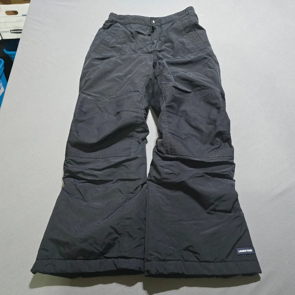 Lands End Kids Black Snow Pants Insulated Winter Ski Snowboard Size 10
